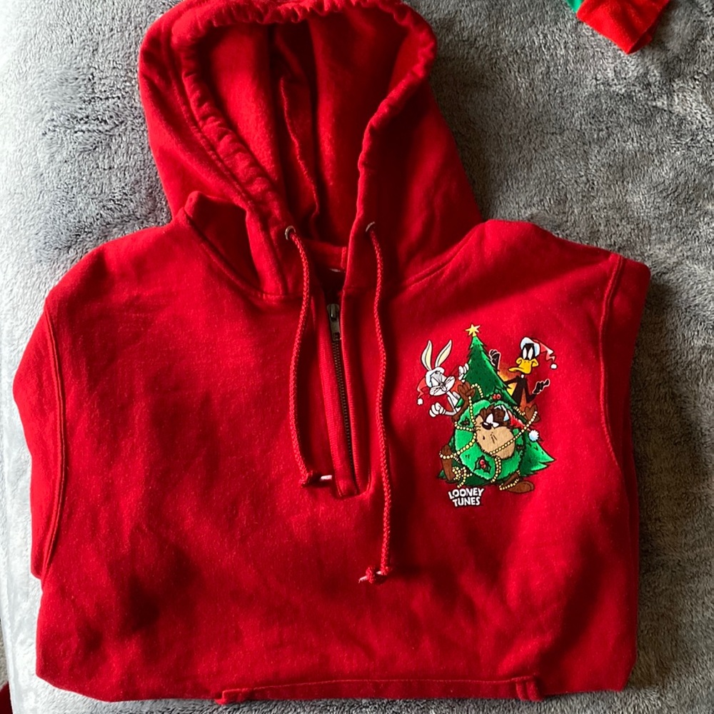Looney tunes Christmas hoodie small Womens